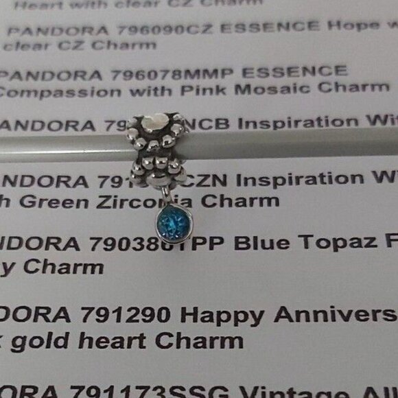 Authentic PANDORA *RETIRED*& RARE SS Blue Topaz Flower Daisy Dangle 790386TPP - Picture 5 of 16